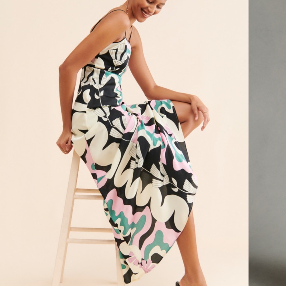 BNWT Oopscool x Anthropologie printed gown - Picture 7 of 12